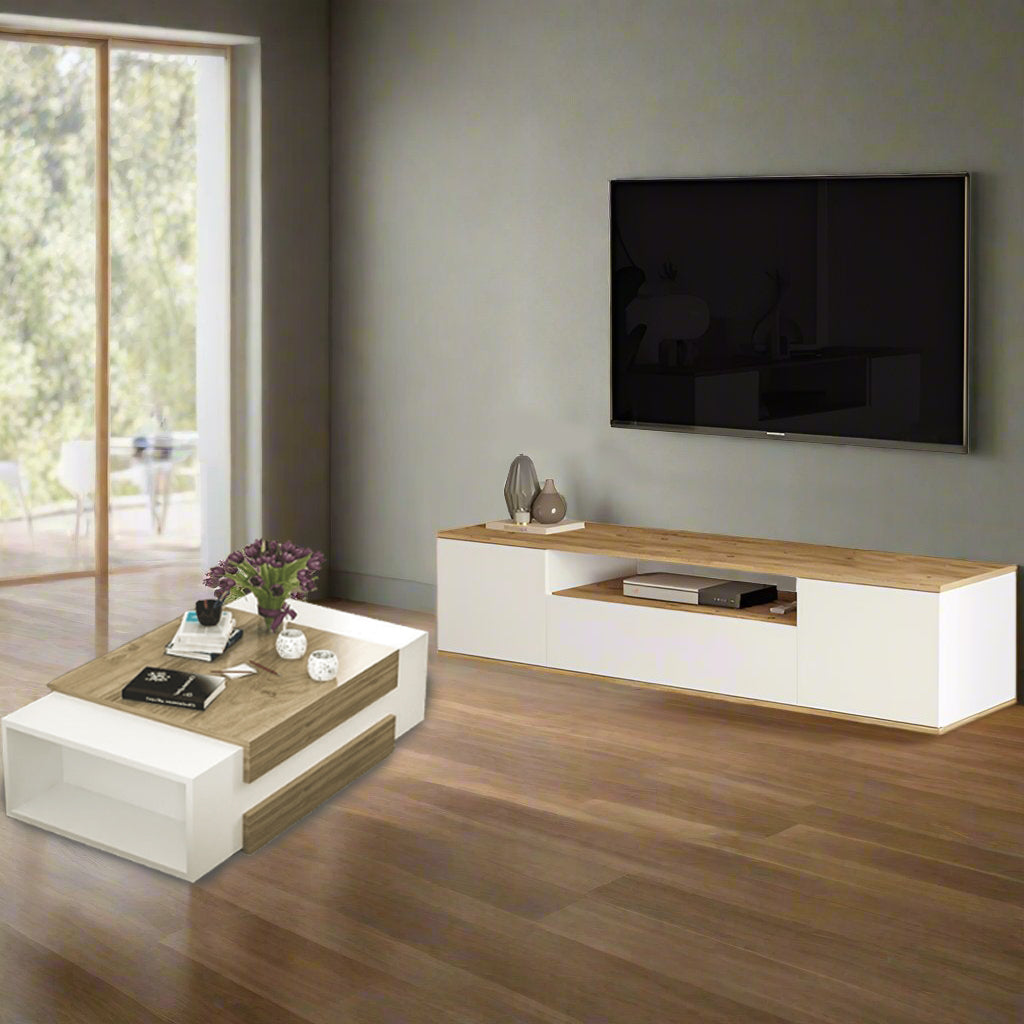 ავეჯის ორეული (ტელევიზორის მაგიდა და ჟურნალების მაგიდა) Nuvo SET IS0121IS10340