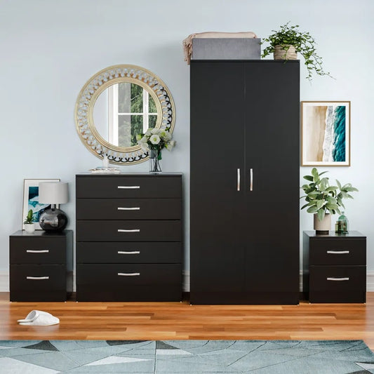 საძინებლის ოთხეული (გარდერობი, კომოდი და 2 ტუმბო) - Nuvo IS0798