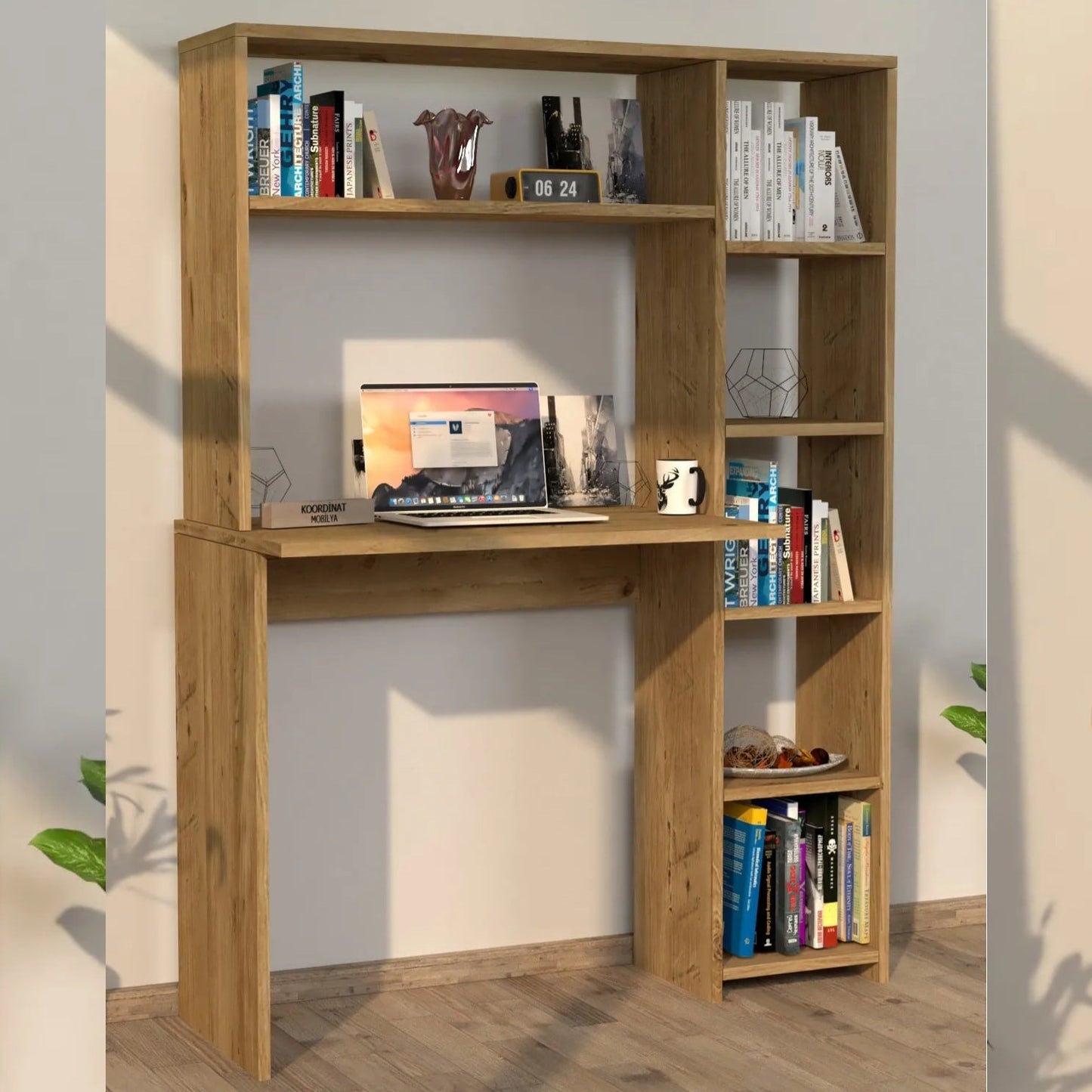 სამეცადინო/კომპიუტერის მაგიდა თაროებით Nuvo IS0644