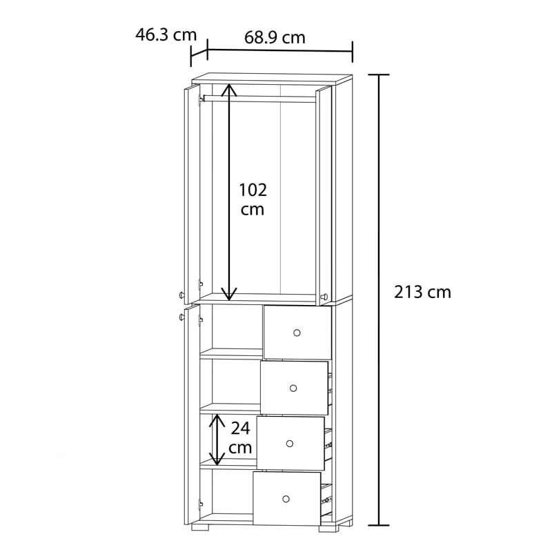 გარდერობი Nuvo IS0994
