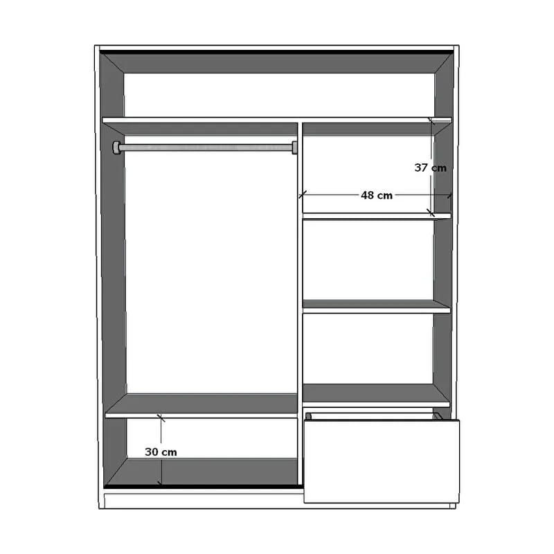 გარდერობი სარკით Nuvo IS0973