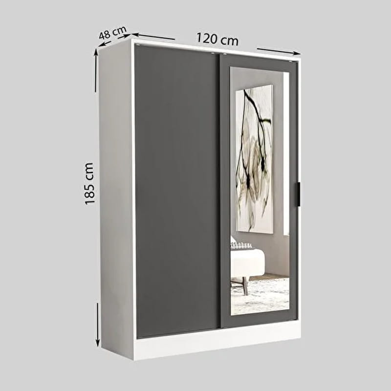 გარდერობი სარკით Nuvo IS0987