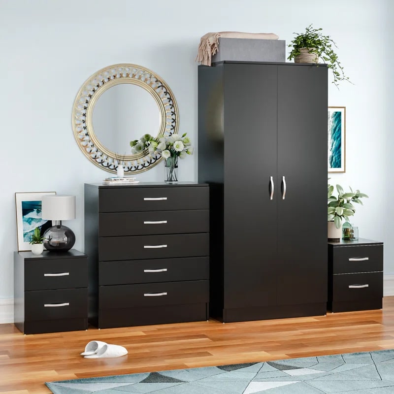 საძინებლის ოთხეული (გარდერობი, კომოდი და 2 ტუმბო) - Nuvo IS0798