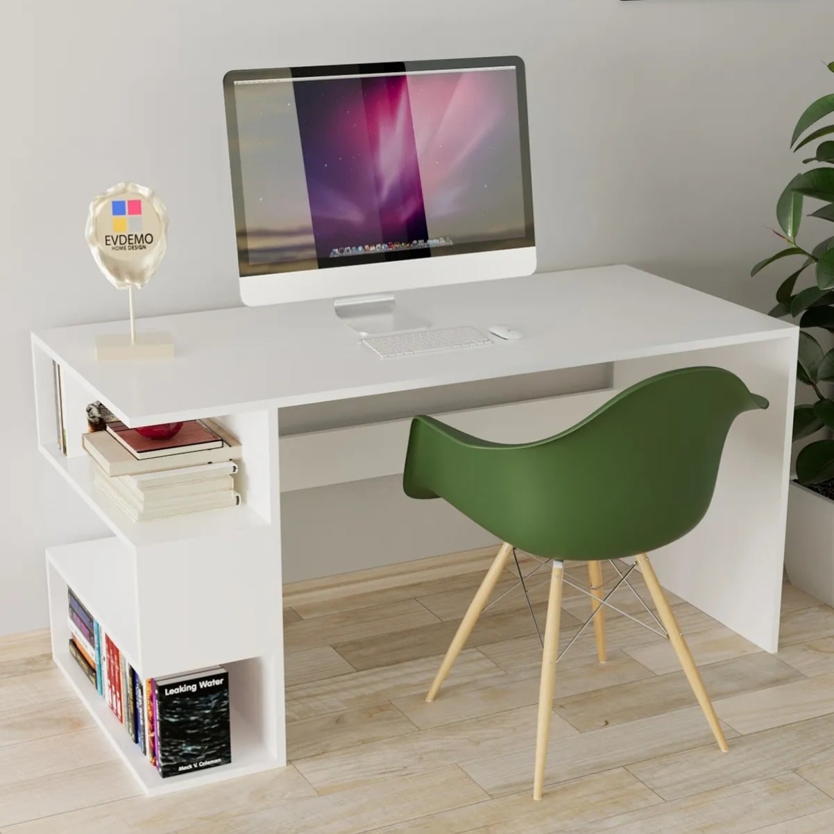 სამეცადინო/კომპიუტერის მაგიდა თაროებით Nuvo IS0648