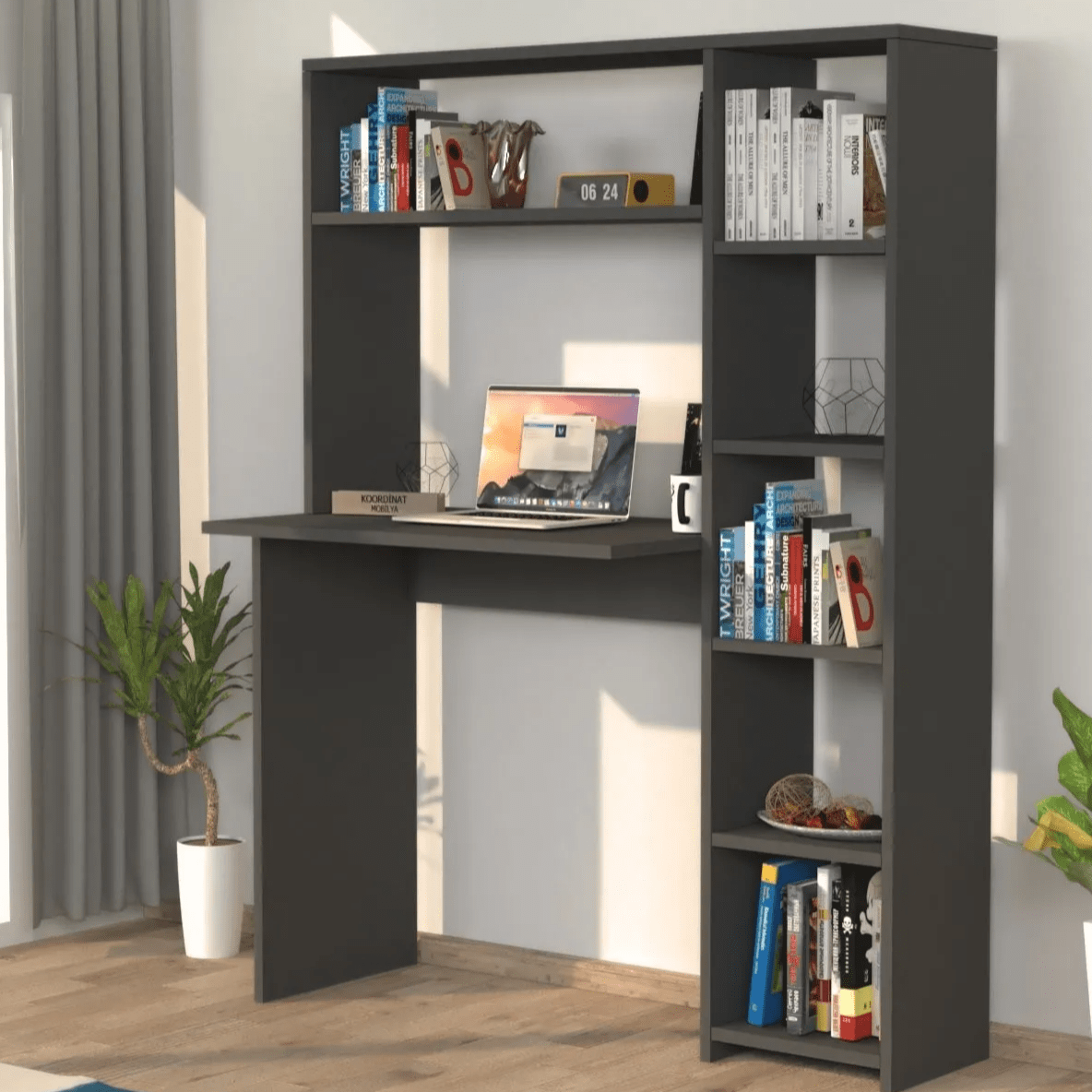 სამეცადინო/კომპიუტერის მაგიდა თაროებით Nuvo IS0646