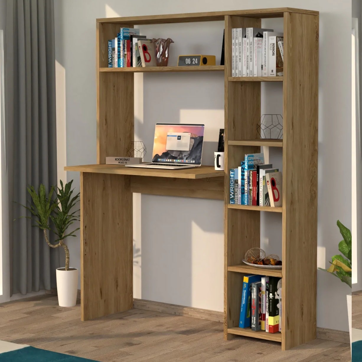 სამეცადინო/კომპიუტერის მაგიდა თაროებით Nuvo IS0644