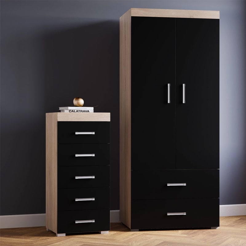 საძინებლის ორეული (გარდერობი და კომოდი) - Nuvo IS0858