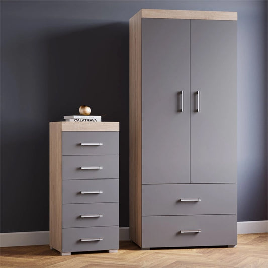 საძინებლის ორეული (გარდერობი და კომოდი) - Nuvo IS0857