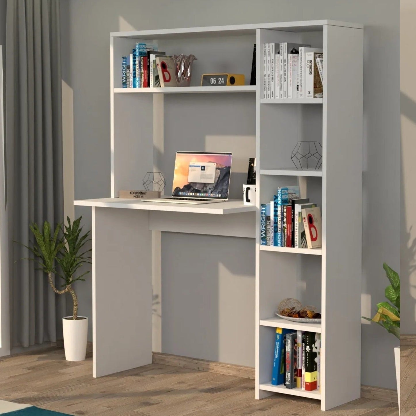 სამეცადინო/კომპიუტერის მაგიდა თაროებით Nuvo IS0643