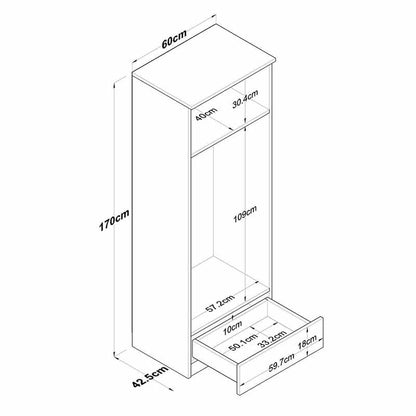 ავეჯის ორეული (გარდერობი და კომოდი) Nuvo SET IS0012IS0008