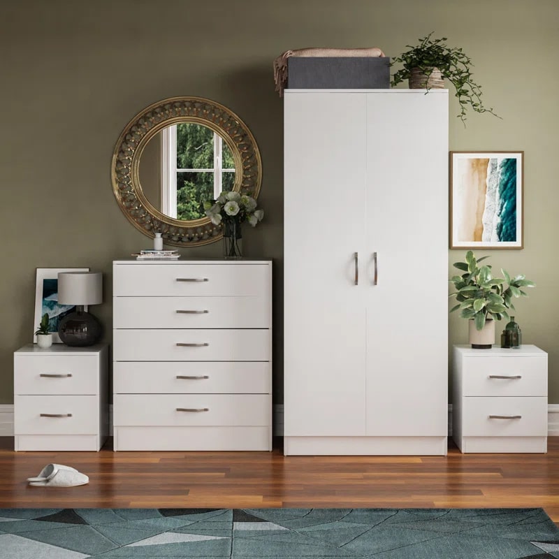 საძინებლის ოთხეული (გარდერობი, კომოდი და 2 ტუმბო) - Nuvo IS0797