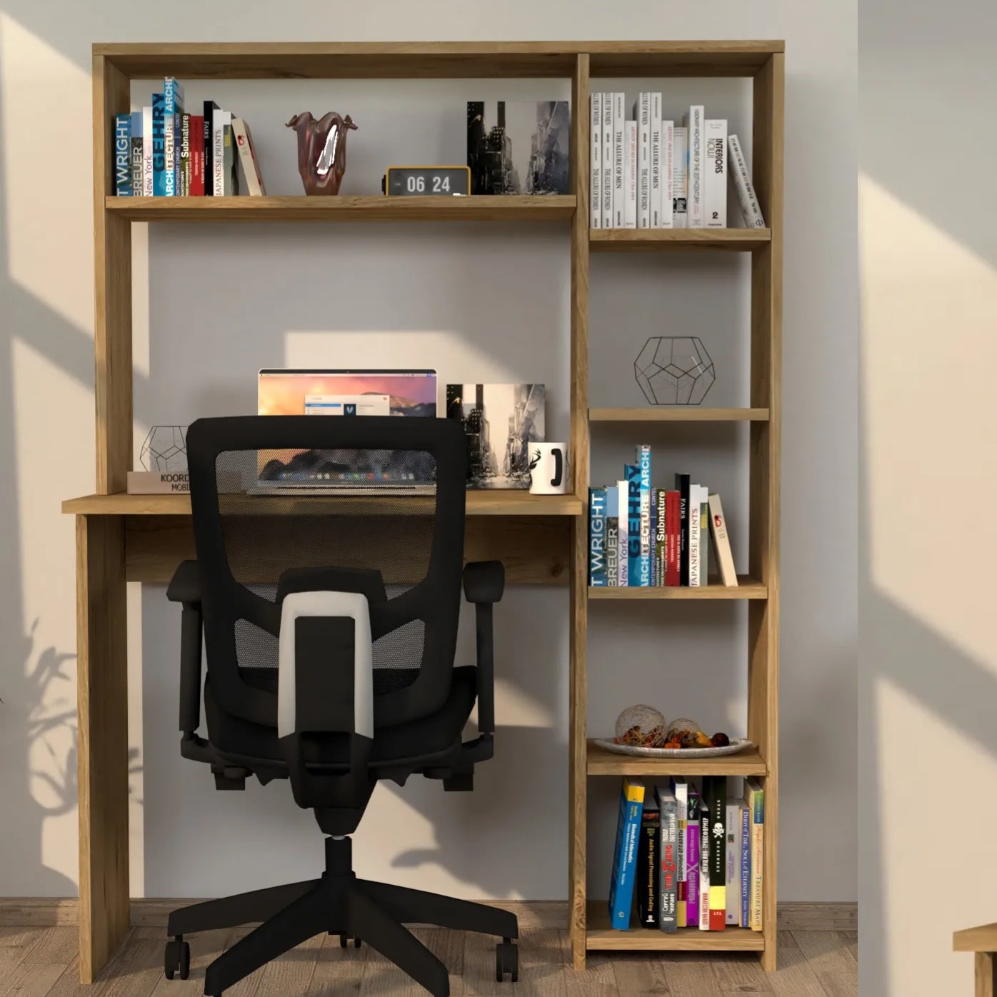 სამეცადინო/კომპიუტერის მაგიდა თაროებით Nuvo IS0644