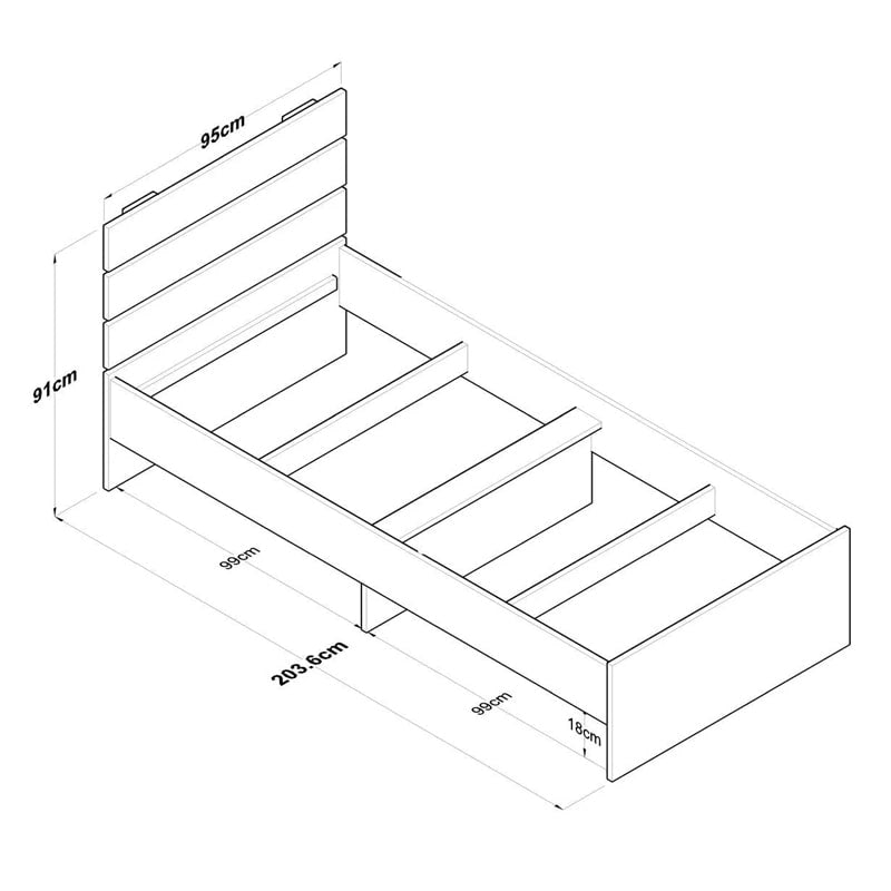 ერთადგილიანი საწოლი 200x95სმ Nuvo IS0687