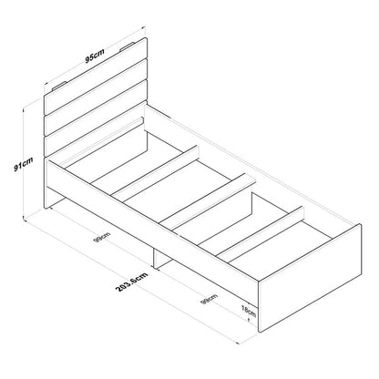 ერთადგილიანი საწოლი 200x95სმ Nuvo IS0687