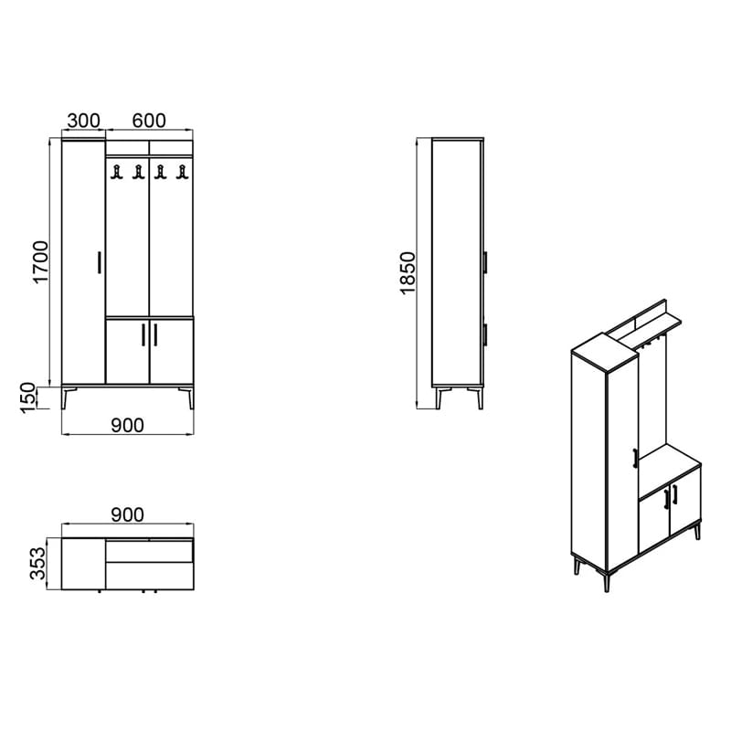 შემოსასვლელის კარადა Nuvo IS0967