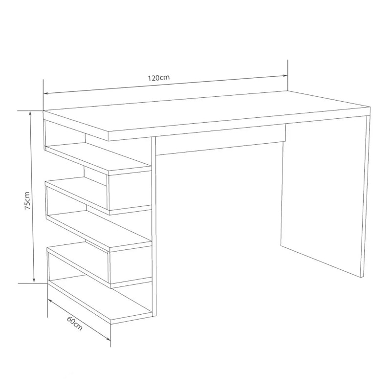 საოფისე და სამეცადინო მაგიდა თაროებით Nuvo IS0776