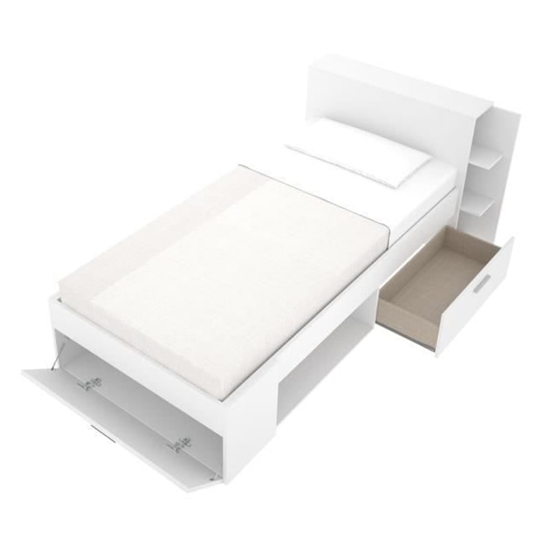 ერთადგილიანი საწოლი უჯრებით და სათავსოებით 190x90სმ Nuvo IS0703