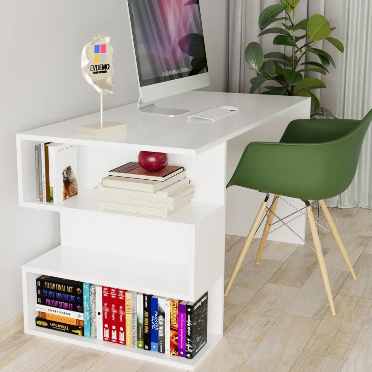 სამეცადინო/კომპიუტერის მაგიდა თაროებით Nuvo IS0648