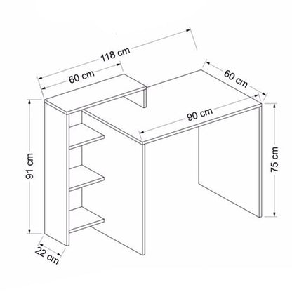 საოფისე და სამეცადინო მაგიდა თაროებით Nuvo IS0778