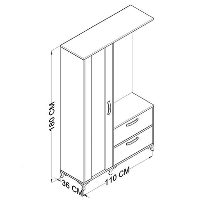 შემოსასვლელის კარადა სარკით Nuvo IS0970