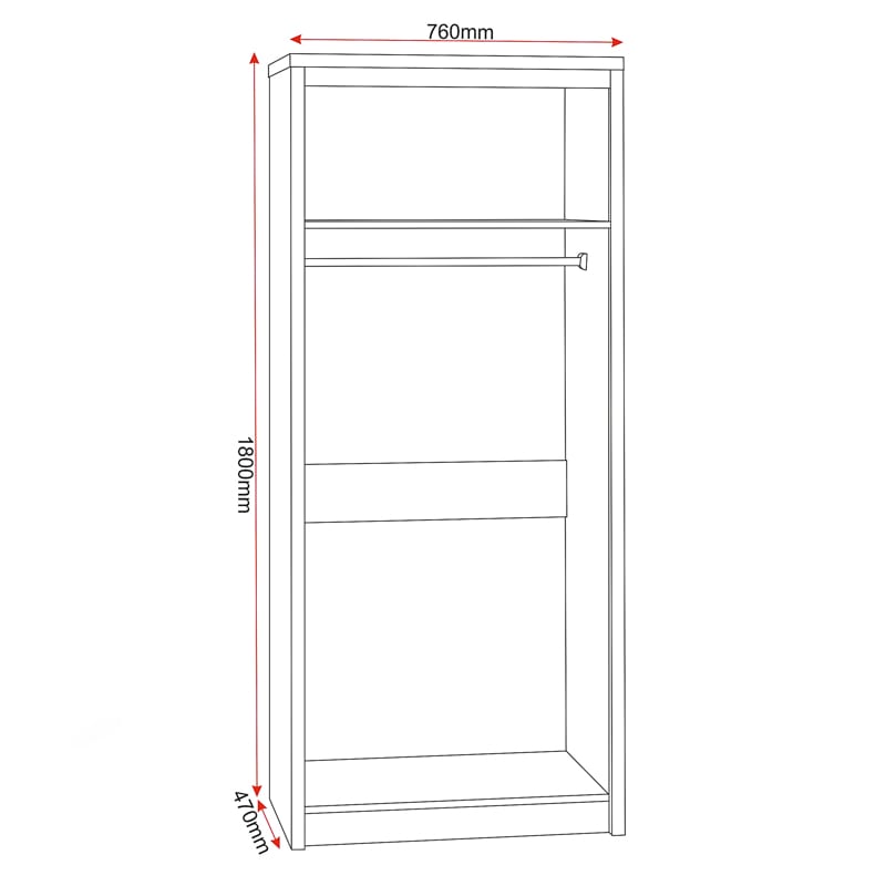 საძინებლის სამეული (გარდერობი, კომოდი და ტუმბო) - Nuvo IS08434