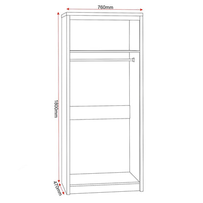 საძინებლის სამეული (გარდერობი, კომოდი და ტუმბო) - Nuvo IS08434