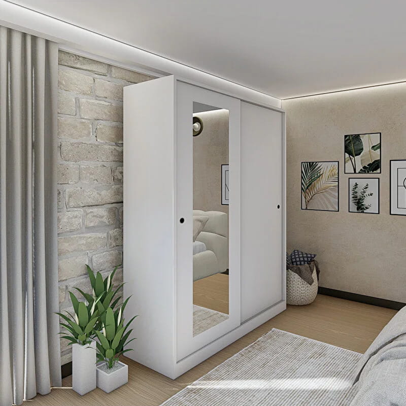 გარდერობი სარკით Nuvo IS0973