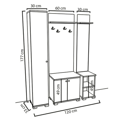 შემოსასვლელის კარადა სარკით Nuvo IS0968