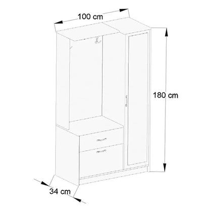შემოსასვლელის კარადა სარკით Nuvo IS0969
