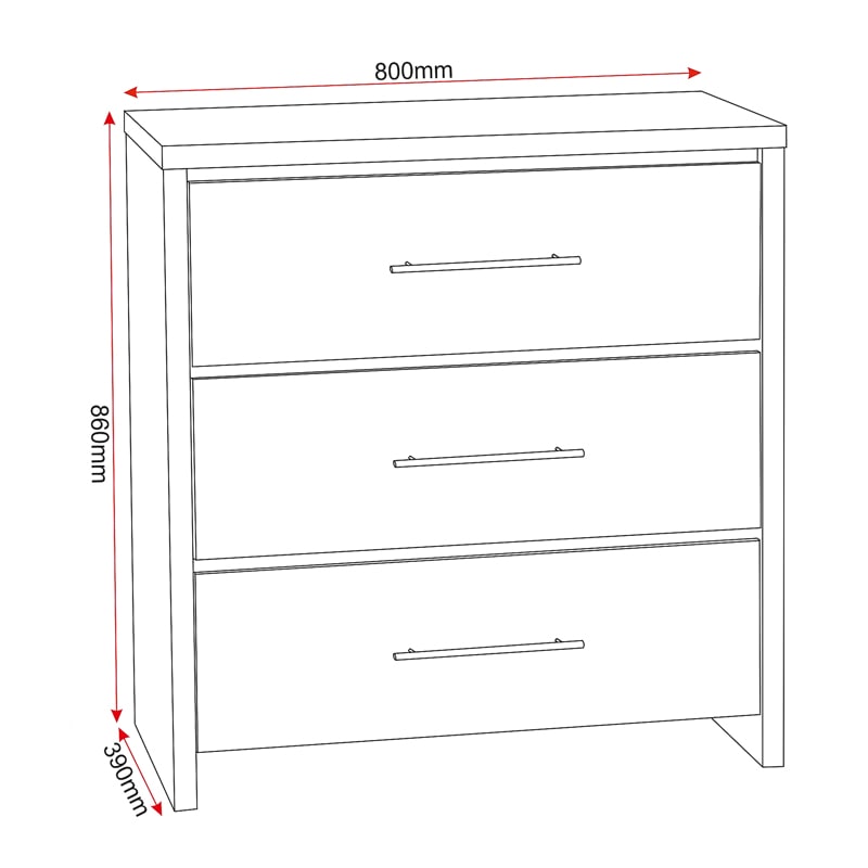 საძინებლის სამეული (გარდერობი, კომოდი და ტუმბო) - Nuvo IS08434