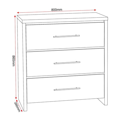 საძინებლის სამეული (გარდერობი, კომოდი და ტუმბო) - Nuvo IS08434