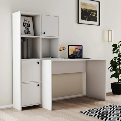 სამეცადინო/კომპიუტერის მაგიდა თაროებით და სათავსოებით Nuvo IS0638