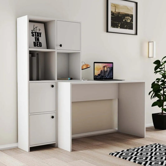 სამეცადინო/კომპიუტერის მაგიდა თაროებით და სათავსოებით Nuvo IS0638