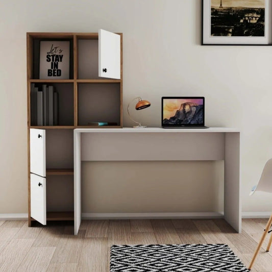 სამეცადინო/კომპიუტერის მაგიდა თაროებით და სათავსოებით Nuvo IS0639