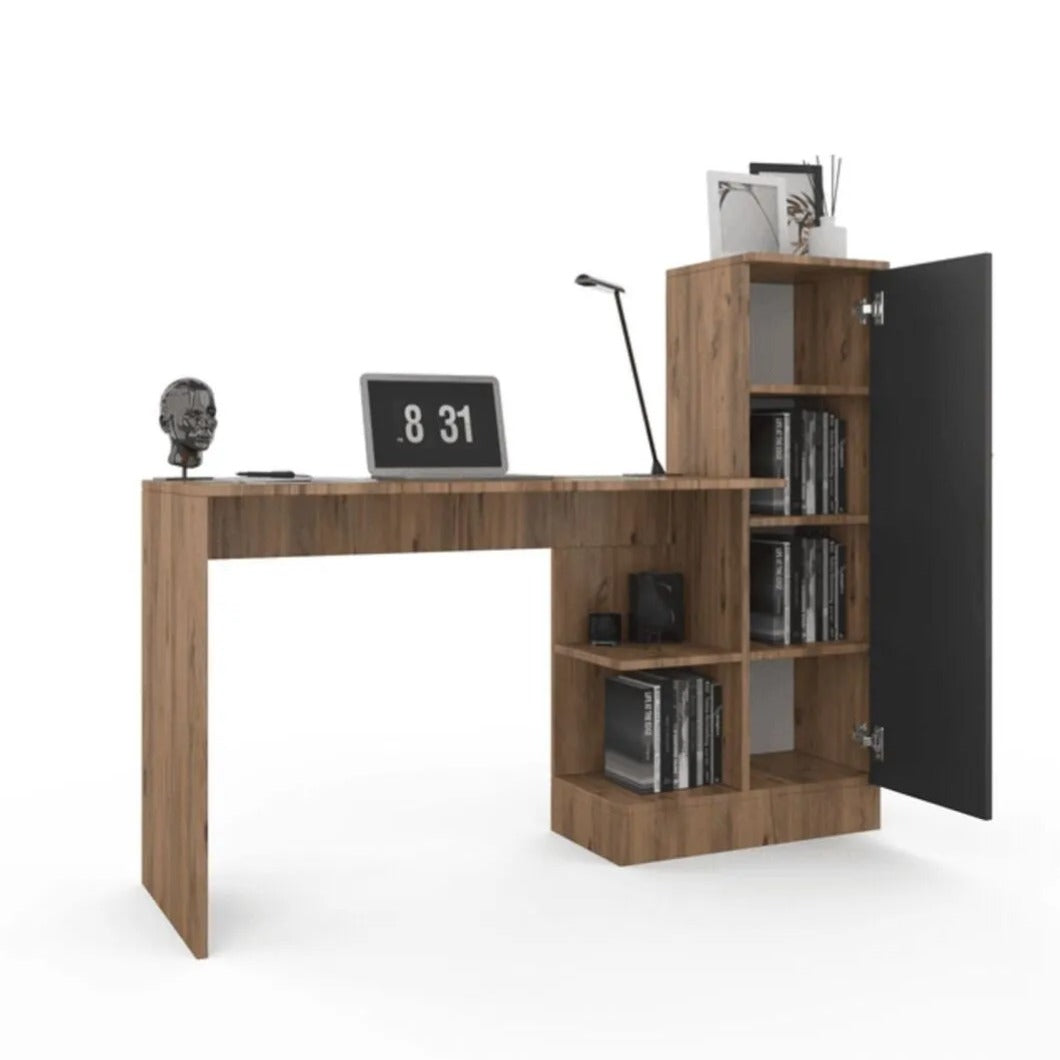 სამეცადინო/კომპიუტერის მაგიდა თაროებით და სათავსოებით Nuvo IS0641