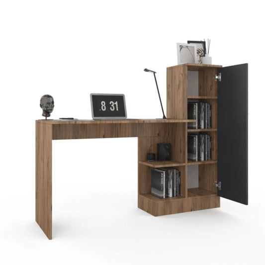 სამეცადინო/კომპიუტერის მაგიდა თაროებით და სათავსოებით Nuvo IS0641