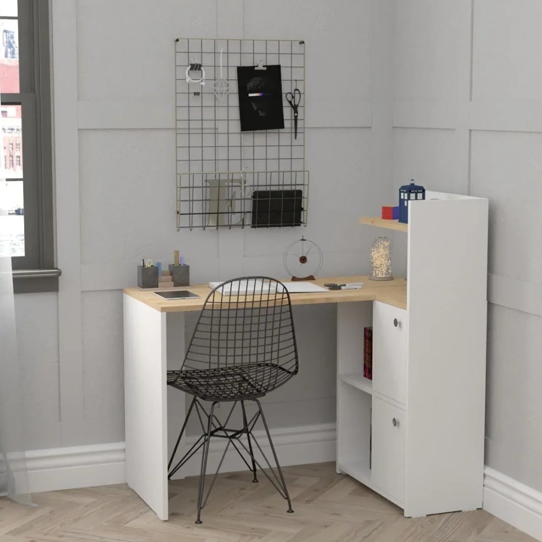 სამეცადინო/კომპიუტერის მაგიდა თაროებით და სათავსოებით Nuvo IS0642