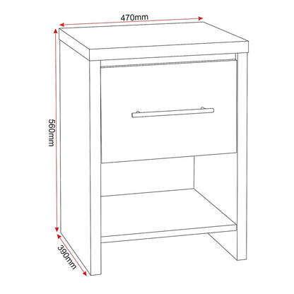 საძინებლის სამეული (გარდერობი, კომოდი და ტუმბო) - Nuvo IS08434