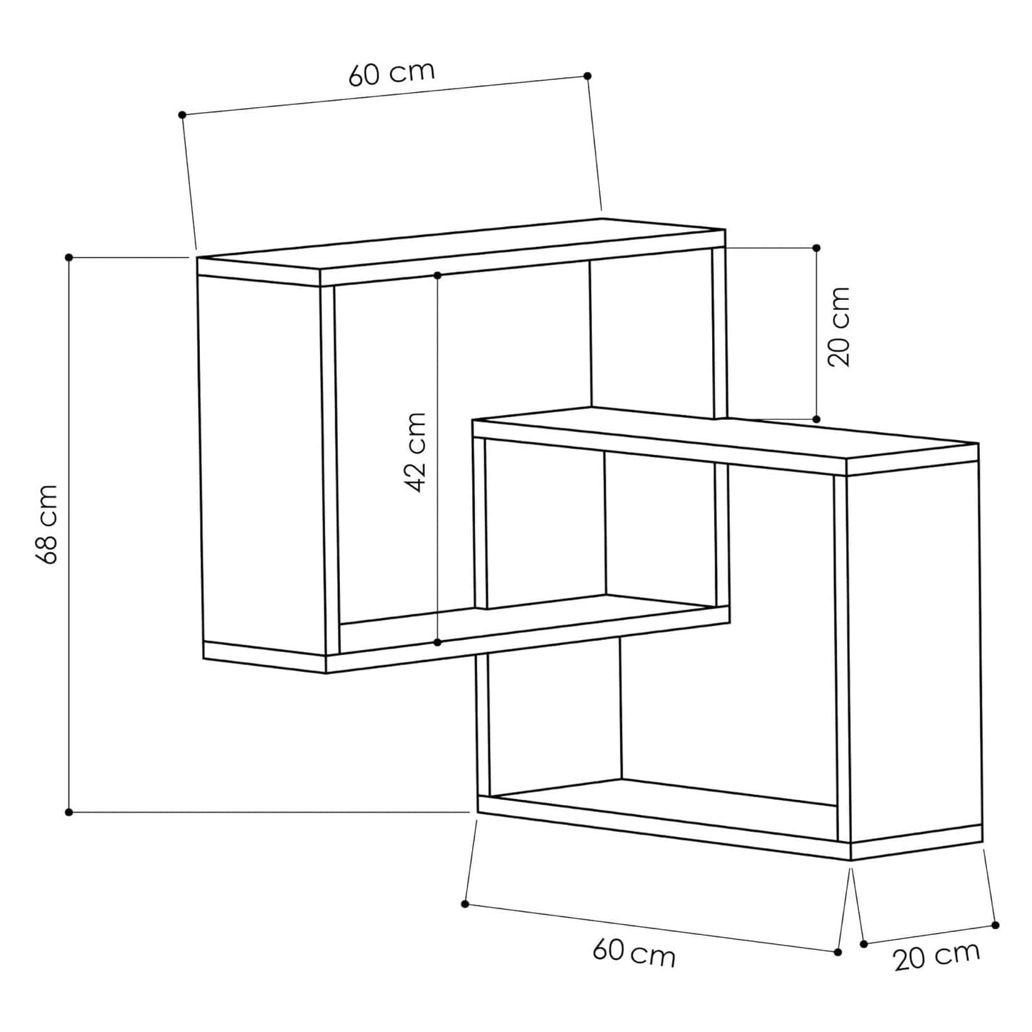 კედლის თარო Nuvo IS0727