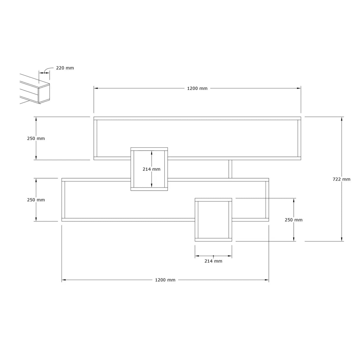 კედლის თარო Nuvo IS0736