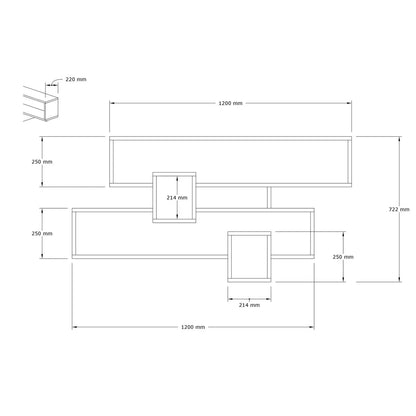 კედლის თარო Nuvo IS0736