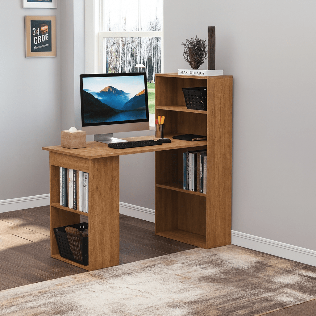 საოფისე და სამეცადინო მაგიდა თაროებით Nuvo IS0941