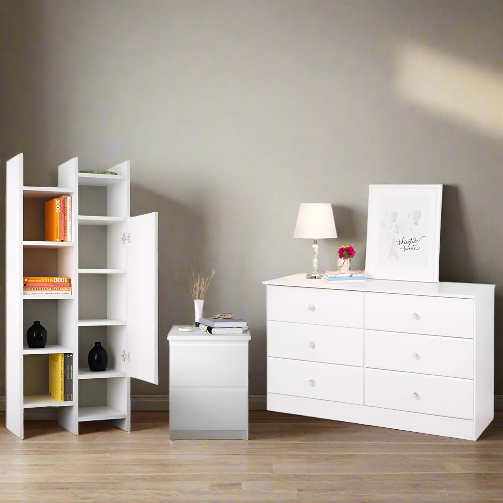 ავეჯის სამეული (კომოდი, ტუმბო და წიგნების კარადა) Nuvo SET IS0099IS0079IS0024