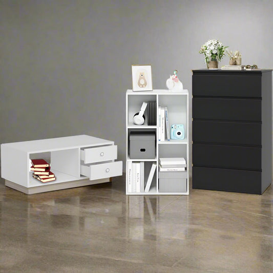 ავეჯის სამეული (კომოდი, წიგნების თარო და ჟურნალების მაგიდა) Nuvo SET IS0196IS0032IS10435