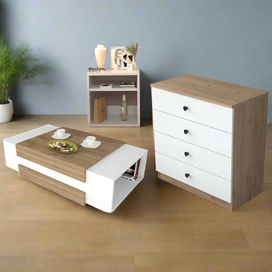 ავეჯის სამეული (კომოდი, ტუმბო და ჟურნალების მაგიდა) Nuvo SET IS0152IS0002IS10340