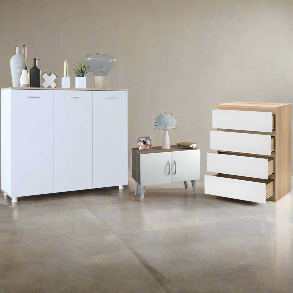 ავეჯის სამეული (კომოდი, ტუმბო და ფეხსაცმლის კარადა) Nuvo SET IS0183IS10376IS0151