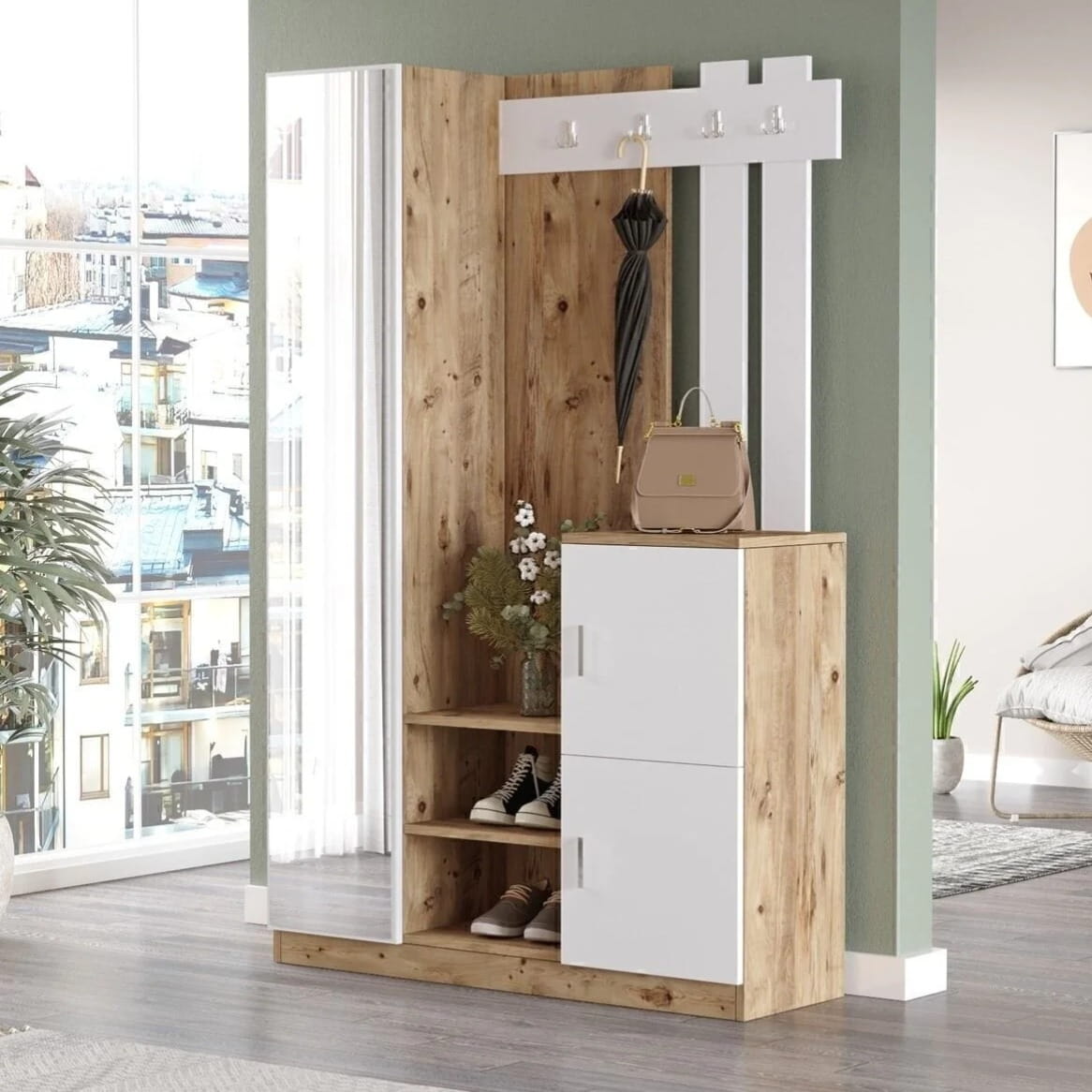 შემოსასვლელის კარადა სარკით Nuvo IS10122