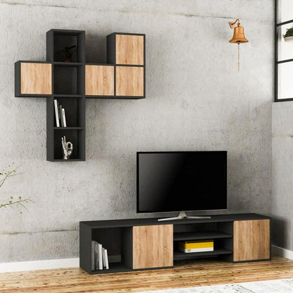 ტელევიზორის მაგიდა თაროებით Nuvo is0715