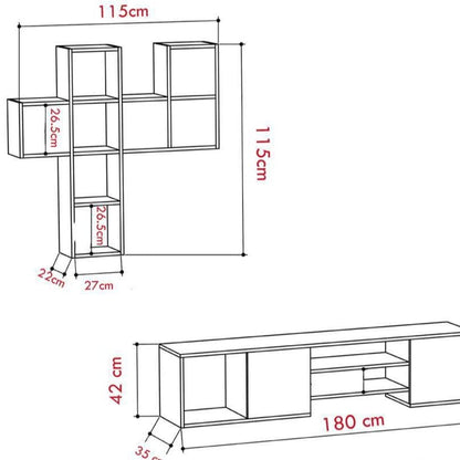 ტელევიზორის მაგიდა თაროებით Nuvo is0715
